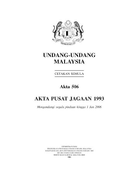 Akta kemudahan dan perkhidmatan jagaan kesihatan swasta 1998. Akta Pusat Jagaan 1993