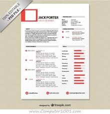 Contoh desain tersebut bisa menjadi acuan dalam membuat curriculum vitae anda lebih baik dari pada kompetitor yang ada. Download Gratis 20 Template Resume Dan Cv Yang Kreatif Psd Computer 1001