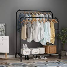 99 (2,096) whitmor deluxe adjustable garment rack. Udear Garment Rack Freestanding Hanger Double Rods Multi Functional Bedroom Clothing Rack Black Amazon Ca Home