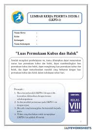 Luas permukaan kubus dan balok adalah jumlah seluruh sisi kubus atau balok. Ejercicio De Luas Permukaan Kubus Dan Balok
