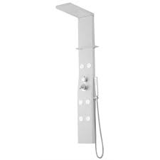 Duschpaneel Weiß Weiss Aluminium Massagedüsen Regenduschkopf