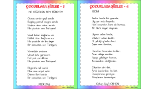cocuk siirleri serisi 1 siir alfabe calisma sayfalari sinif