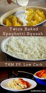 Twice Baked Spaghetti Squash Thm Fp Low Carb Grain Free This Is The Best Fuel Pull I Ve Ever Eaten I Low Carb Side Dishes Recipes Baked Spaghetti Squash