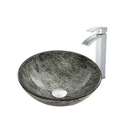 vigo titanium glass vessel sink and