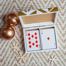 How to make a box for a deck of cards. Gold And White Painted Wooden Card Box Diy Merriment Design