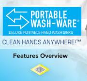 Portable Sink, Foot Pump-Operated - Deluxe Wash-Ware® Hand ...
