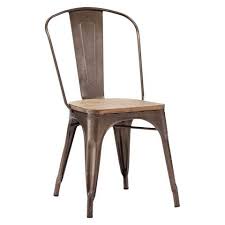 Set Of 2 Industrial Style Metal And Rustic Wood Dining Chairs Zm Home Steel Dining Chair Rustic Dining Chairs Rustic Chair