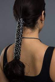 Silver Eyelets Rivets Hair Glove Hair Long Hair Styles Braided Hairstyles