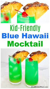 Blue Hawaii Mocktail Drink Recipe A Cultivated Nest Recipe Mocktail Drinks Kid Drinks Recipes Summer Drinks Nonalcoholic