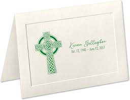 Personalized sympathy thank you cards and notes. Personalized Sympathy Acknowledgement Cards Celtic Cross Funeral Thank You Cards Irish Funeral Thank You Cards Celtic Cross Funeral