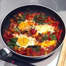 Thibault Geoffray 90daylc On Instagram Chakchouka Des Familles Oeufs Patates Chorizo Epinard Tomate Oignon Poivrons Coulis Chakchouka Plat Recette