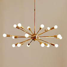 Mid Century Brass Sputnik Chandelier 18 Arms Modern Pendant Lamp Hanging Light For Living Room Home Decor Dining Room Free Pendant Lights Aliexpress