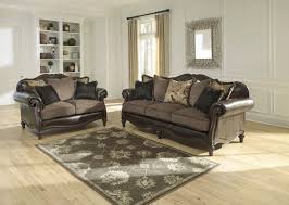 Ashley Furniture 55602 38 35 2 Pc Winnsboro Vintage Durablend Sofa And Love Seat Set With Rounded Arms Furniture Brown Living Room Living Room Sets