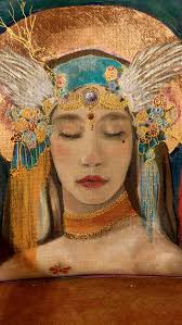 Upcycled Chair with Psychedelic Prints and Covered Legs