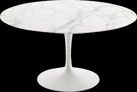 Tulip tables come in a variety of sizes, shapes, and finishes/tabletops, such as dining, coffee, and side sizes, round and oval table tops, and marble, wood, and white laminate. Saarinen Tulip Dining Tables Dedece