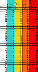 exercising heart rate chart rhino fitness aerobic zone