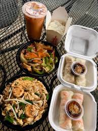 Pad Thai Tofu Spring Rolls And Thai Milk Tea Saigon Cafe Alpharetta Ga 10 09 2020 Spg Family Adventure Network In 2021 Thai Milk Tea Spring Rolls Pad Thai