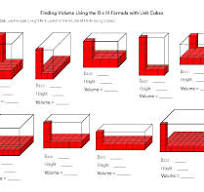 Finding Volume Using the BxH Formula with Unit Cubes - WORKSHEET for  students!