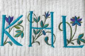 Personalize gifts with a free relaxed script monogram embroidery patterns. Machine Embroidered Lettering And Monograms Weallsew