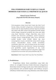 Maybe you would like to learn more about one of these? Pdf Pola Pendidikan Nabi Ya Qub A S Dalam Mendidik Nabi Yusuf A S Perspektif Al Qur An