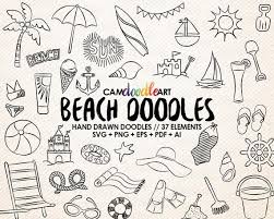 Beach Theme Black And White Beach Clipart 37 Beach Doodles Vector Pack Hand Drawn Doodle Clipart Beach Etsy In 2020 How To Draw Hands Beach Clipart Summer Drawings