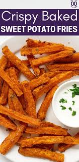 Crispy Baked Sweet Potato Fries In 2020 Sweet Potato Fries Baked Sweet Potato Fries Crispy Sweet Potato Fries