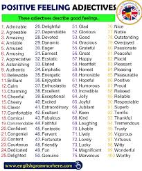 Positive Feeling Adjectives List In English English Grammar Here English Vocabulary Words List Of Adjectives English Words