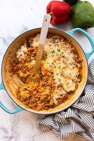 This Easy Stuffed Pepper Casserole Is Made With Six Ingredients In One Skillet A Hearty And Healthy Dinner Re Stuffed Pepper Casserole Stuffed Peppers Recipes