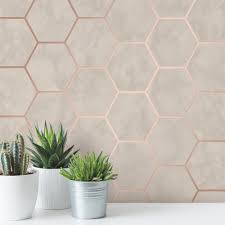 A wide variety of gold rose marble tile options are available to you, such as project solution capability, design style, and function. Fine Decor Metro Hex Marble Rose Gold Wallpaper M1512 Victorian Plumbing Uk
