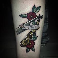'love thy neighbor' is a phrase that is most commonly seen accompanying the brass knuckle tattoo. Cutthroat Straight Razor Barber Tattoo Tattoo Ideas And Inspiration Brittxwhitman Barber Tattoo Tattoos Traditional Tattoo