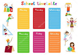 Time Table Chart For Kids School Timetable Kids Weekly