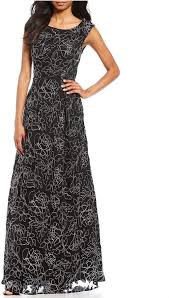 Karl Lagerfeld Paris Embroidered Rose Mesh Gown Paris Lagerfeld Karl