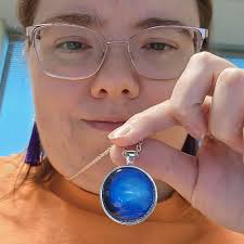 Neptune Necklace Neptune Pendant Planet Pendant Galaxy Pendant Galaxy  Jewelry Birthday Gift Planet Necklace Universe Cosmos Necklace Space