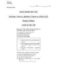 Global Skills Based Multiple Choice Quiz Cause Vs Effect 3 3 10 Gr