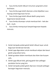 Pokok getah/pohon getah menggugurkan daunya untuk mengurangi penguapan air saat musim kemarau. Contoh Jawapan Kegunaan