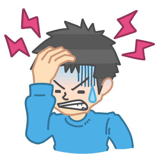 頭が痛い男性 – イラストせんせい|使いやすいフリー素材集