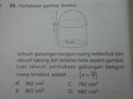 Maybe you would like to learn more about one of these? Sebuah Gabungan Bangun Ruang Terbentuk Dari Sebuah Tabung Dan Belahan Bola Seperti Gambar Luas Brainly Co Id