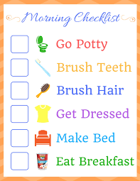 Kids Morning Routine Checklist Morning Routine Kids