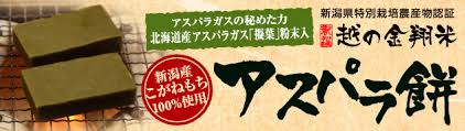 アスパラガスの擬葉粉末を練り込んだ杵つきもち アスパラ餅 有 アグリカンパニーこしじ 新潟県長岡市