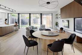 Cottage dining room with linen runners. 75 Beautiful Modern Dining Room Pictures Ideas August 2021 Houzz