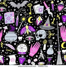 Vector Magic Witch Seamless Pattern Witchcraft Background Witchy Wallpaper Bohemian Drawing Iphone Wallpaper Fall
