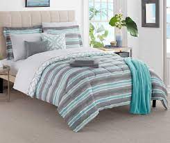 Choose your fabrics from any of the listings in my shop to create your very own unique custom bedding. Living Colors Living Colors Baldwin Aqua Gray Stripe 14 Piece Comforter Sets Big Lots