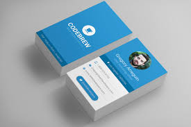 This dark bluish coloured business card design is neat and complete. Material Design Business Cards Creative Photoshop Templates Creative Market
