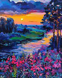 Brilliant Textured Paintings Capture European Countrysides In Kaleidoscopic Colors Canvas Art Painting Painting Art Projects Art