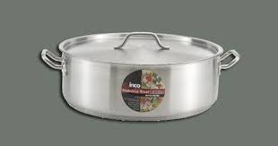 Winco Sslb 30 30 Quart Stainless Steel Brazier Pan With Lid Cooking Pan With Cover Cooking Pan Winco Brazier