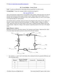Three 15.0ω resistors are connected in parallel and placed across a 30.0 v potential difference. Dc Circuit Builder Series Circuit Answer Key Fill Online Printable Fillable Blank Pdffiller
