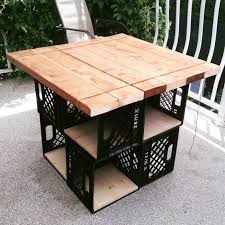 Milk Crates Patio Table With Storage Kendin Yap Mobilya Palet Raflar Degistirilmis Mobilyalar