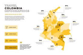 Donde está colombia en el mapa. Free Vector Colombia Map Infographic In Flat Design