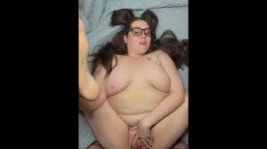 Nerdy girl with huge tits sucks and fucks