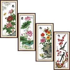 Alibaba.com offers 3966 chinese cross stitch kit products. Joy Sunday Four Seasons Scenery Canvas Dmc 11ct 14ct Counted Chinese Cross Stitch Kits Printed Embroidery Needlework Home Decor Package Aliexpress